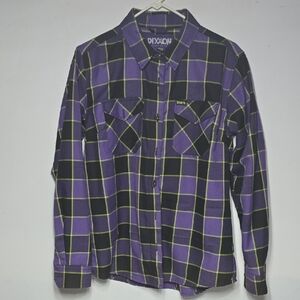 DIXXON Black and Purple Checkered MISFITS Women's Flannel